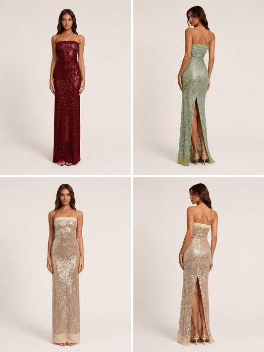 Bordeaux Lumière Sequin Gown