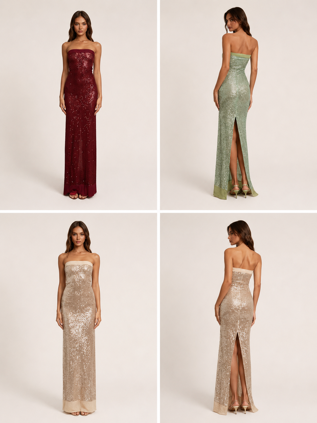 Bordeaux Lumière Sequin Gown